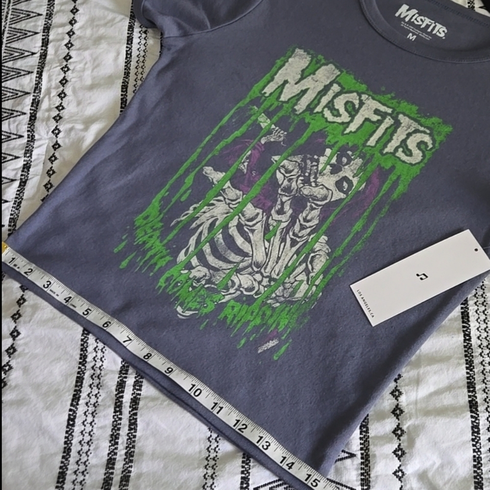 Vinyl Icons 'Misfits' Band Tee Grey Blue Women's Size Medium NWT - Picture 6 of 15